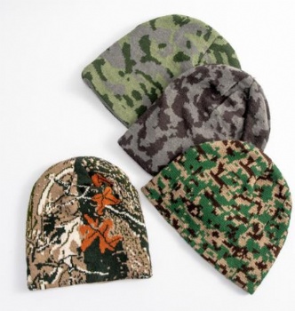 jacquard knitted camo pattern winter hat