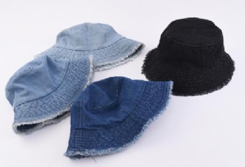 promotional custom washed denim bucket hats