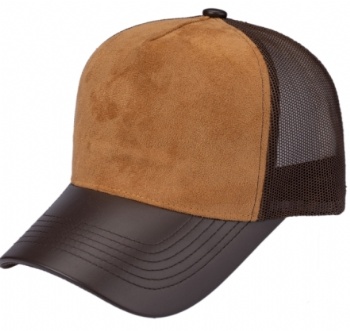 suede pu mesh snapback trucker cap