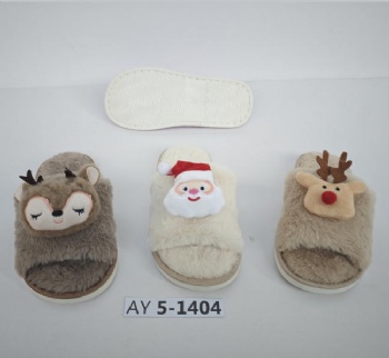 christmas santa claus plush women indoor slipper