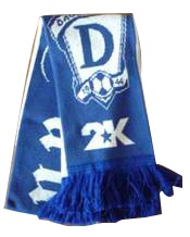 acrylic jacquard knitting custom sports team scarf with tassel